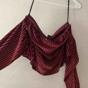 Burgundy off the shoulder top